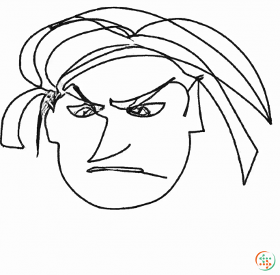 Logo - One Line Drawing of anger woman head