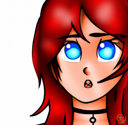 Logo - Anime redhead Girl with blue eyes and piercings