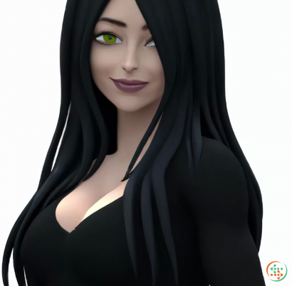 A woman with long black hair