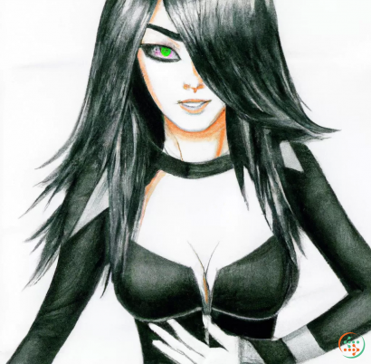 A woman with long black hair