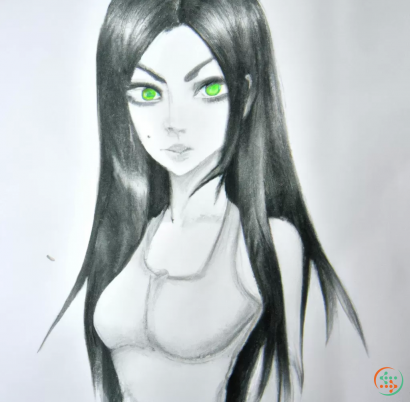 A woman with long black hair