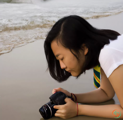 A woman holding a camera