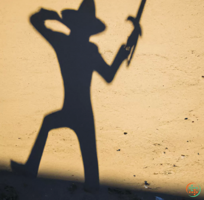 A shadow of a person on a wall