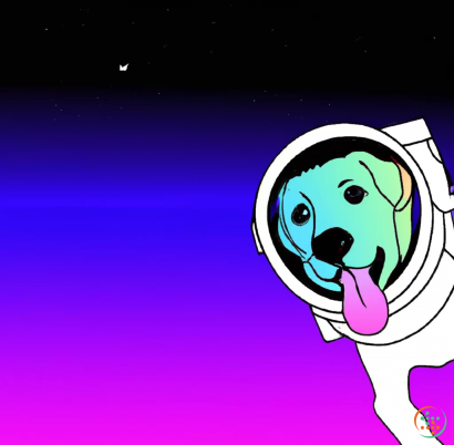 Logo - astronaut dog, Vaporwave