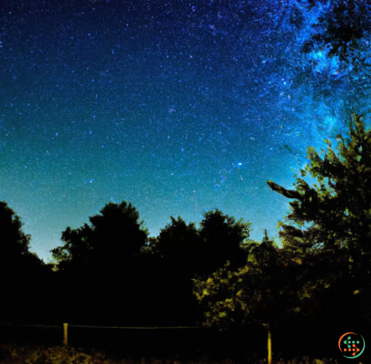 A starry night sky over trees