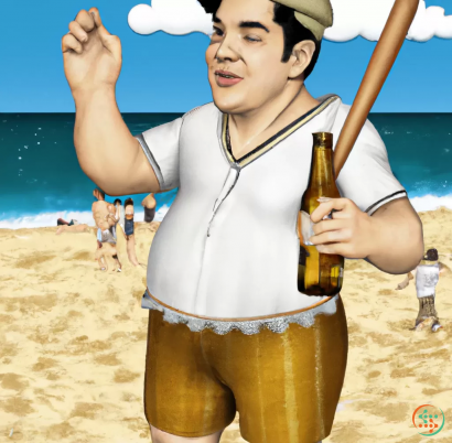 A person wearing a garment and holding a bottle of beer
