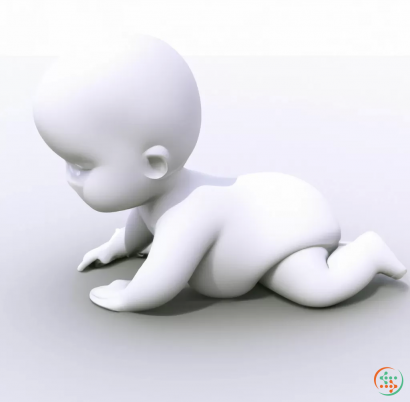 A white figurine of a baby