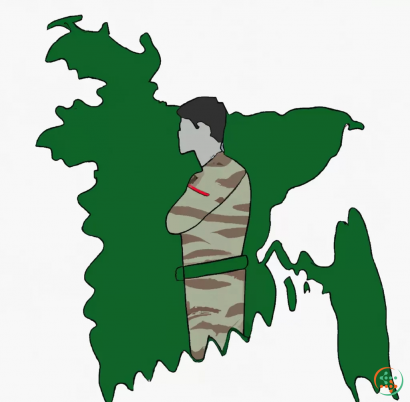 A person in a green shirt