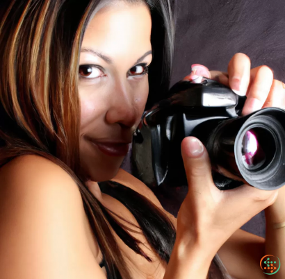 A woman holding a camera