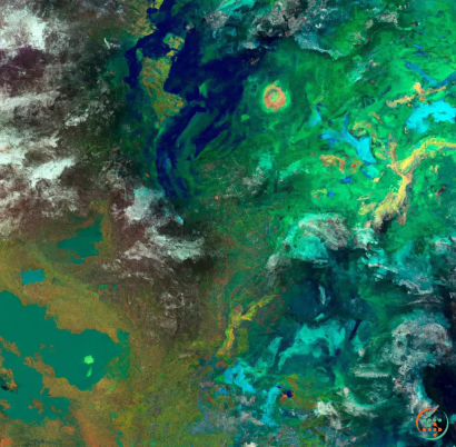 Map - Digital Art of beautiful satellite image that looks like an impressionist painting