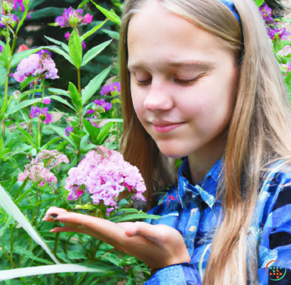 A girl holding a flower