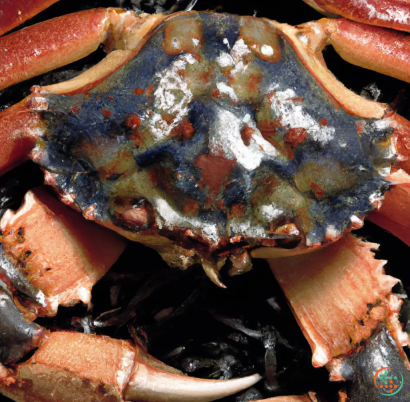 A close up of a crab