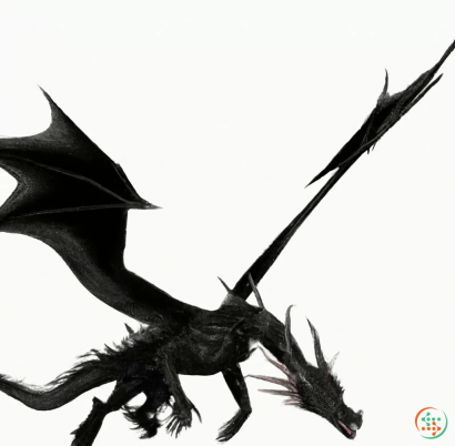 A black dragon with wings