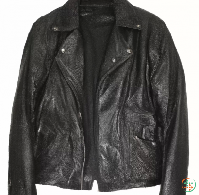 A black jacket with a white background