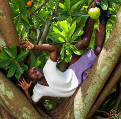 A person holding a fruit