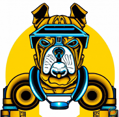 Logo - bulldog,cyberpunk