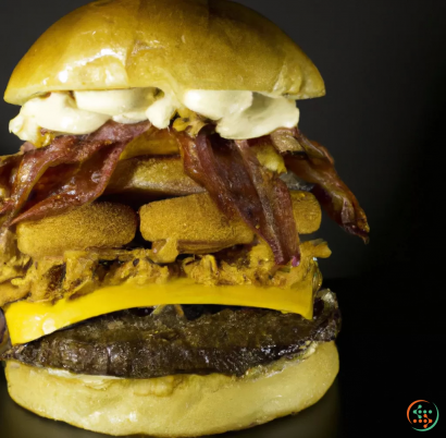 A cheeseburger with bacon and cheese