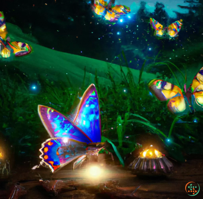 A group of colorful butterflies