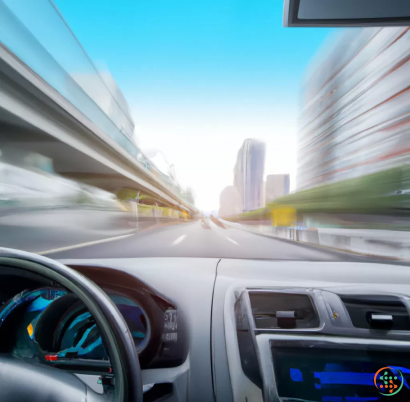 A car driving on a road