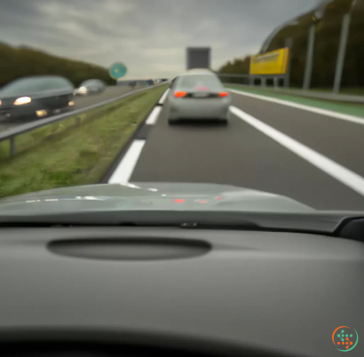 A car driving on a road