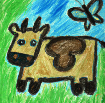 A drawing of a dog