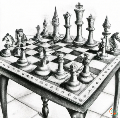 A chess board with pieces