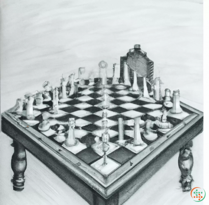 A chess board with chess pieces