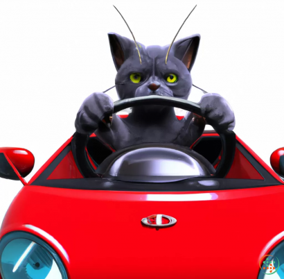 A cat in a car