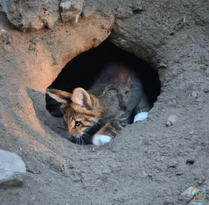 A fox in a hole