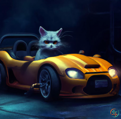 A cat sitting on a car