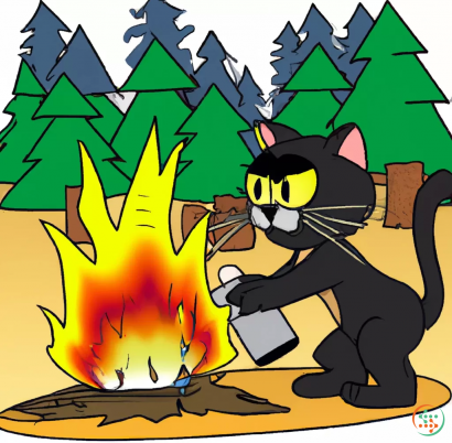 Shape - Cat putting out a forest fire