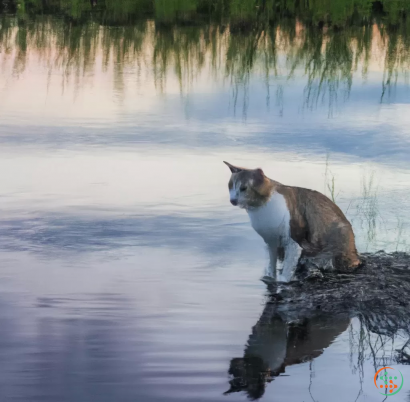 A dog standing in water