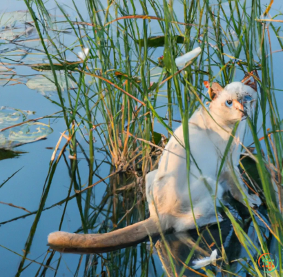 A cat sitting on a branch