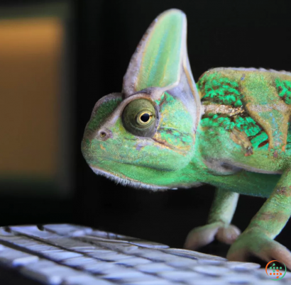 A green and white frog