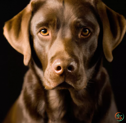 A brown dog with yellow eyes