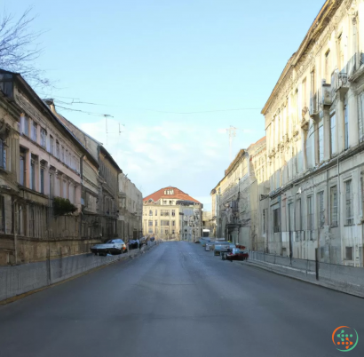 A street with cars on it and buildings on the side