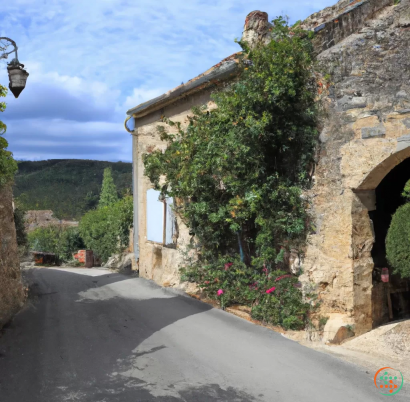 A stone building with a large archway