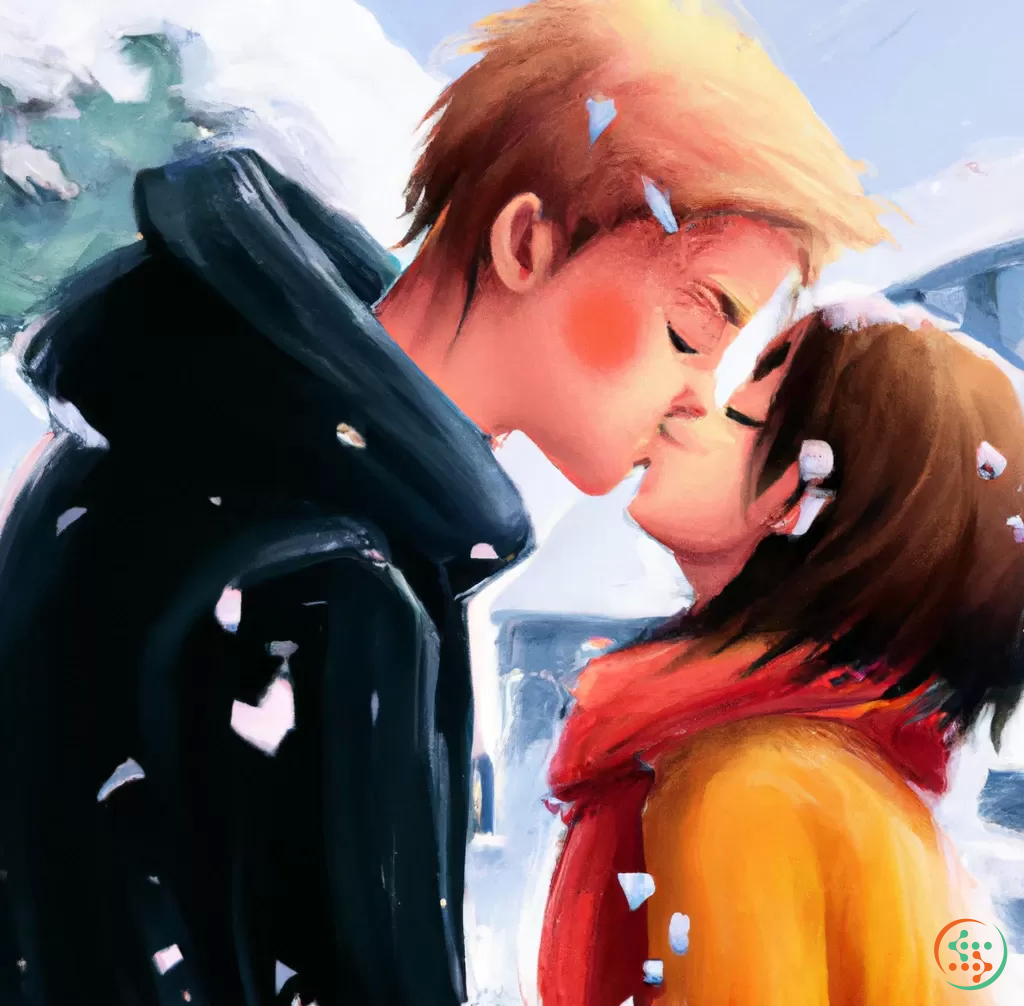 cute anime love kiss