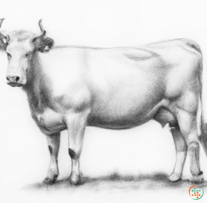 A white cow with a black background