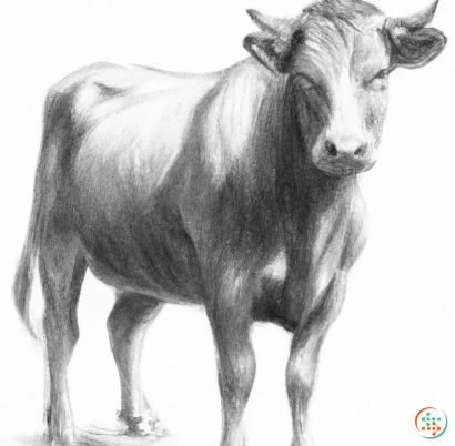 A cow with horns