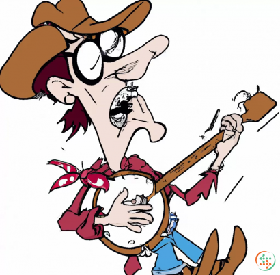 Diagram - Cowboy playing a banjo