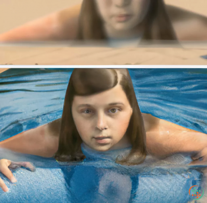 A woman in a pool