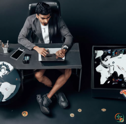 A man sitting at a table with a laptop and headphones on