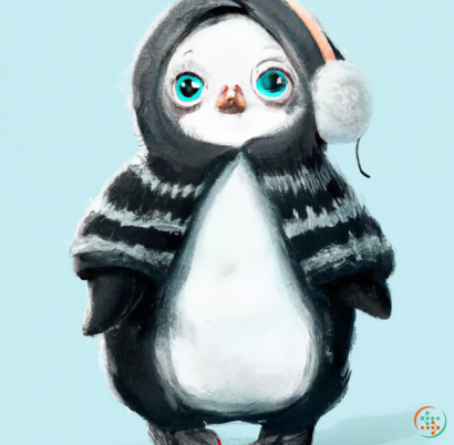 A penguin with a hat