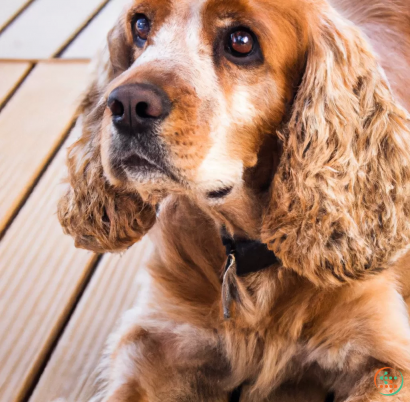 A dog with its head on another dog's ear