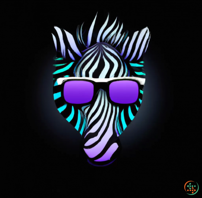 Logo - Digital Art of dark blue and purple zebra with glasses logo