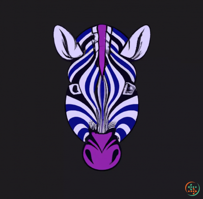 Logo - Dark blue and purple zebra with monocle logo