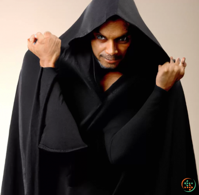A person wearing a black robe