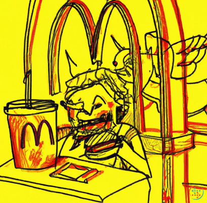 Diagram - demon eating an angel at mcdonalds