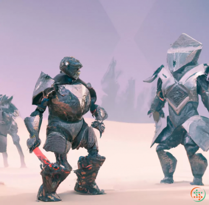 A group of people in armor